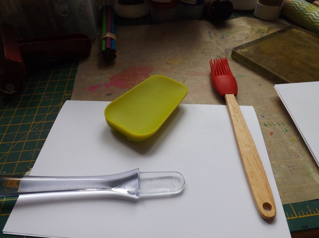 Check your kitchen for tools - a basting brush and silicone spatula are great finds!!